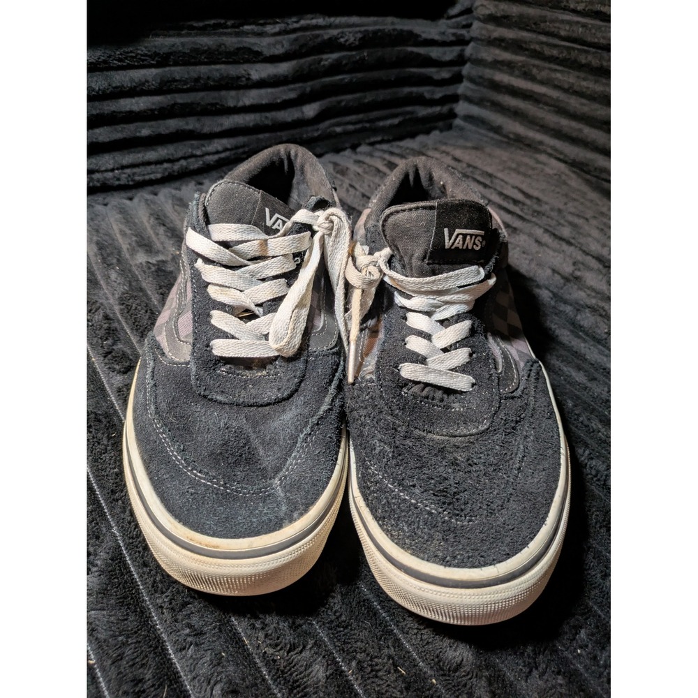 Vans Rowley Solos Black Grey Checkerboard Suede Skate Shoes Mens 8.5 721356